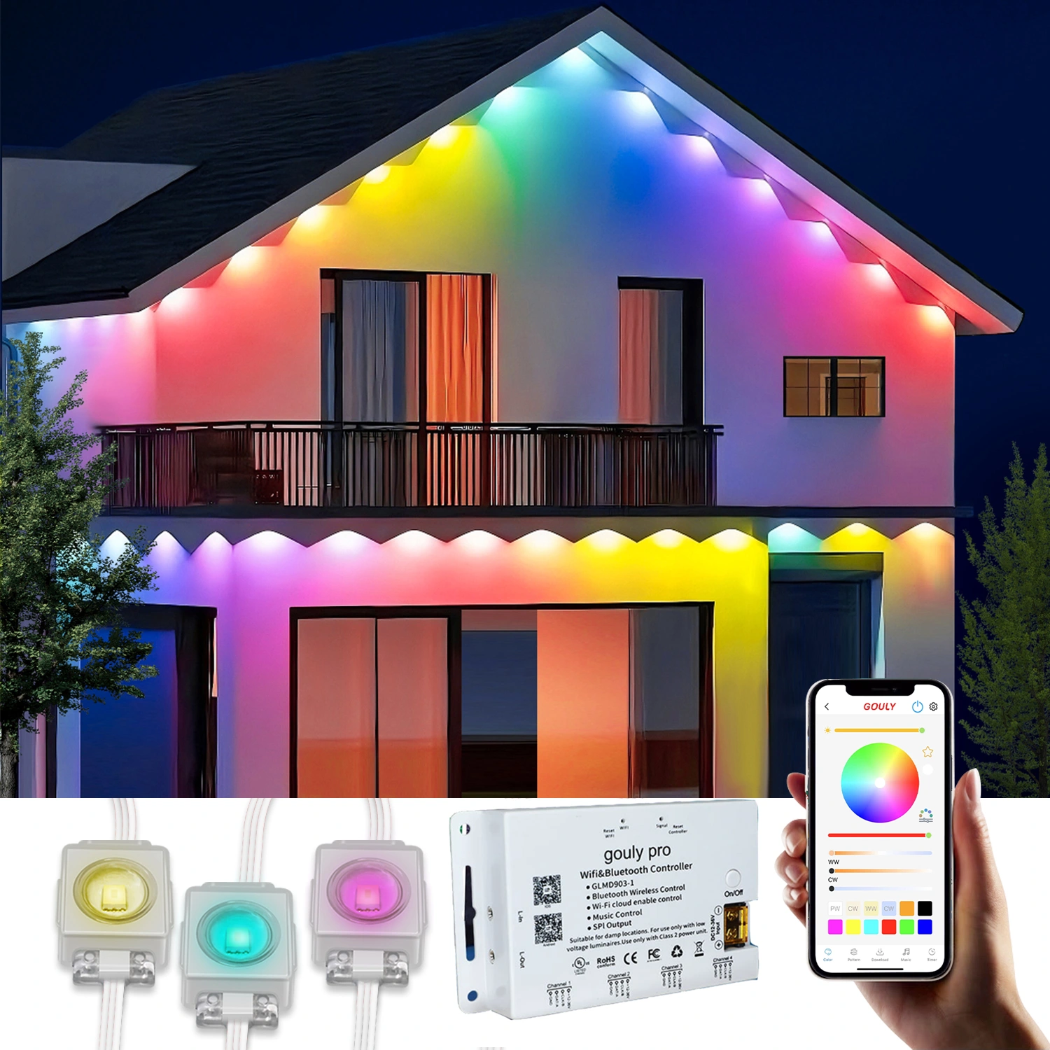 Festival Decoration Lighting DC36V Outdoor Waterproof RGB LED Pixel Light Strip